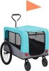 VidaXL Huisdierenfietskar 2 in 1 Aanhanger Loopwagen Blauw En Grijs online kopen
