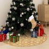 VidaXL Kerstboomrok Luxe Met Sok 122 Cm Stof Geel online kopen
