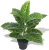 VidaXL Kunst taro plant met pot 45 cm groen online kopen