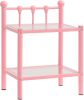 VidaXL Nachtkastje 45x34, 5x60, 5 cm metaal en glas roze en transparant online kopen