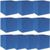 VidaXL Opbergboxen 10 st 32x32x32 cm stof blauw online kopen