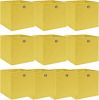 VidaXL Opbergboxen 10 st 32x32x32 cm stof geel online kopen