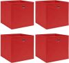 VidaXL Opbergboxen 4 st 32x32x32 cm stof rood online kopen