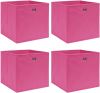 VidaXL Opbergboxen 4 st 32x32x32 cm stof roze online kopen