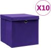 VidaXL Opbergboxen met deksels 10 st 28x28x28 cm paars online kopen