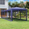 VidaXL Partytent met 10 mesh zijwanden 3x12 m HDPE blauw online kopen