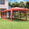 VidaXL Partytent met 10 mesh zijwanden 3x12 m HDPE rood online kopen