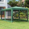 VidaXL Partytent met 6 mesh zijwanden 3x6 m HDPE groen online kopen