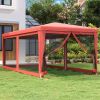 VidaXL Partytent met 6 mesh zijwanden 3x6 m HDPE rood online kopen