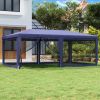 VidaXL Partytent met 6 mesh zijwanden 6x4 m HDPE blauw online kopen