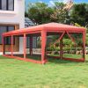 VidaXL Partytent met 8 mesh zijwanden 3x9 m HDPE rood online kopen