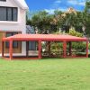 VidaXL Partytent met 8 mesh zijwanden 9x4 m HDPE rood online kopen
