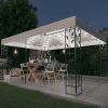 VidaXL Prieel met dubbel dak en LED lichtslinger 3x4 m wit online kopen
