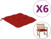 VidaXL Stoelkussens 6 st 50x50x7 cm stof rood online kopen