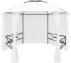 VIDAXL Tuinpaviljoen met gordijnen 180 g/m&#xB2, 360x312x265 cm wit online kopen