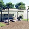 VIDAXL Tuinprieel met uittrekbaar dak 4x3 m cr&#xE8, mekleurig online kopen