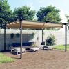 VidaXL Tuinprieel met uittrekbaar dak 4x3 m taupe online kopen