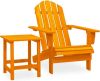 VidaXL Tuinstoel Adirondack Met Tafel Massief Vurenhout Oranje online kopen