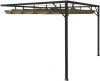 VIDAXL Tuinwandprieel met uittrekbaar dak 180 g/m&#xB2, 3x3 m taupe online kopen