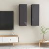 VidaXL Tv meubelen 2 st 30, 5x30x90 cm spaanplaat hoogglans grijs online kopen