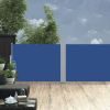 VidaXL Windscherm uittrekbaar 120x1000 cm blauw online kopen
