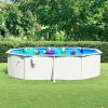 VidaXL Zwembad met stalen wand ovaal 490x360x120 cm wit online kopen