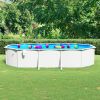 VidaXL Zwembad met stalen wand ovaal 610x360x120 cm wit online kopen