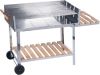 GS Quality Products Houtskoolbarbecue 100x85 Cm Rvs Barbecue Op Trolleywagen Buitenkeuken online kopen