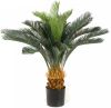 Merkloos Groene Cycas Revoluta/vredespalm Kunstplant 90 Cm In Zwarte Pot Kunstplanten/nepplanten online kopen