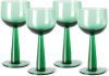 HKliving Wijnglas varen groen The Emeralds lang set van 4 online kopen