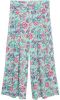 Mango gebloemde cropped culotte wide leg culotte turquoise/roze online kopen