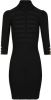 Morgan ribgebreide jurk met plooien zwart/goud online kopen