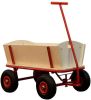 Sunny Billy Beach Wagon/Bolderkar Van Blank Hout Bolderwagen Met Luchtbanden In Rood online kopen