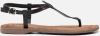 Lazamani 75.611 leren sandalen met slangenprint zwart online kopen