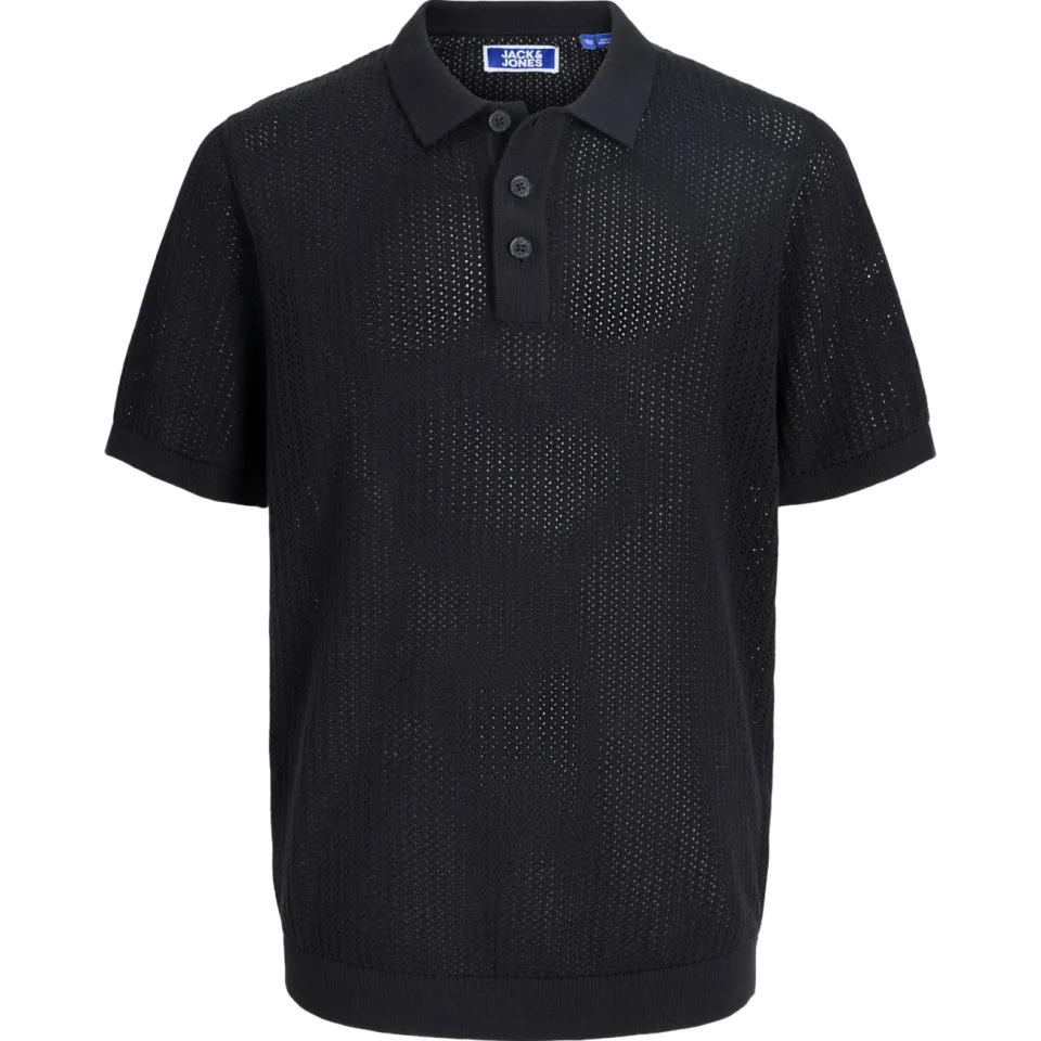 Jack & Jones JUNIOR polo zwart fijn gebreid, foto 2