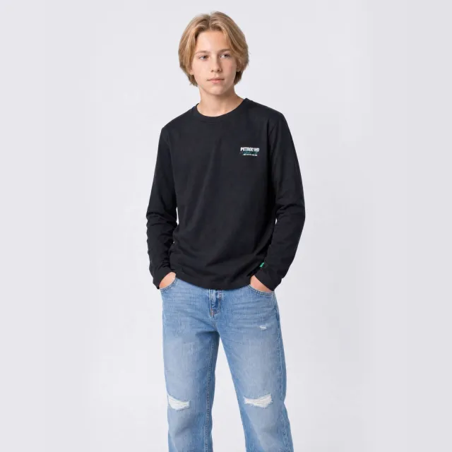 Petrol Industries longsleeve met backprint zwart