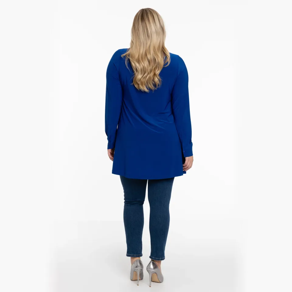 Yoek blouse Dolce A-lijn blauw, foto 4