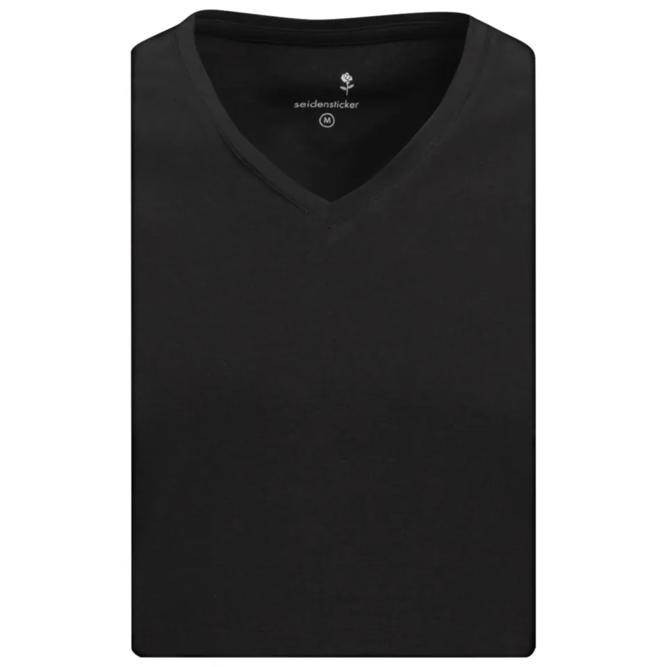 Seidensticker slim fit t-shirt V-hals zwart, foto 7