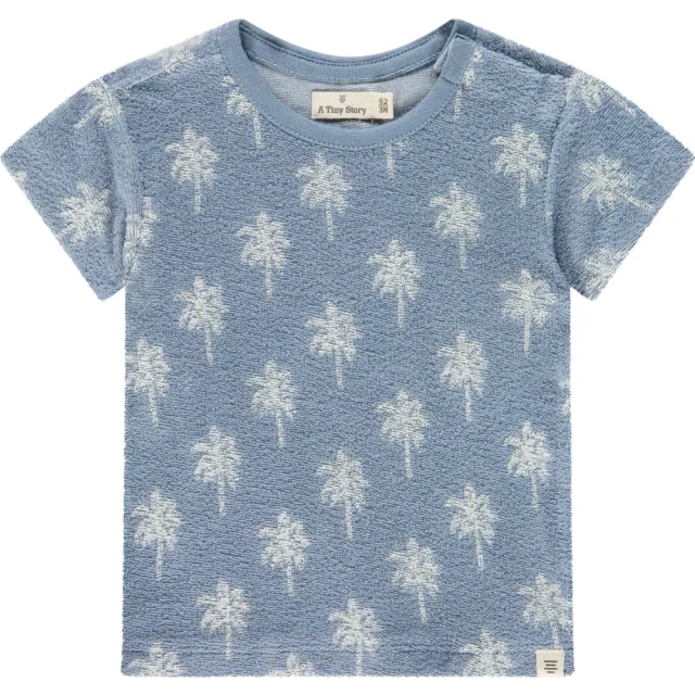 A Tiny Story T-shirt lichtblauw Lichtblauw/wit