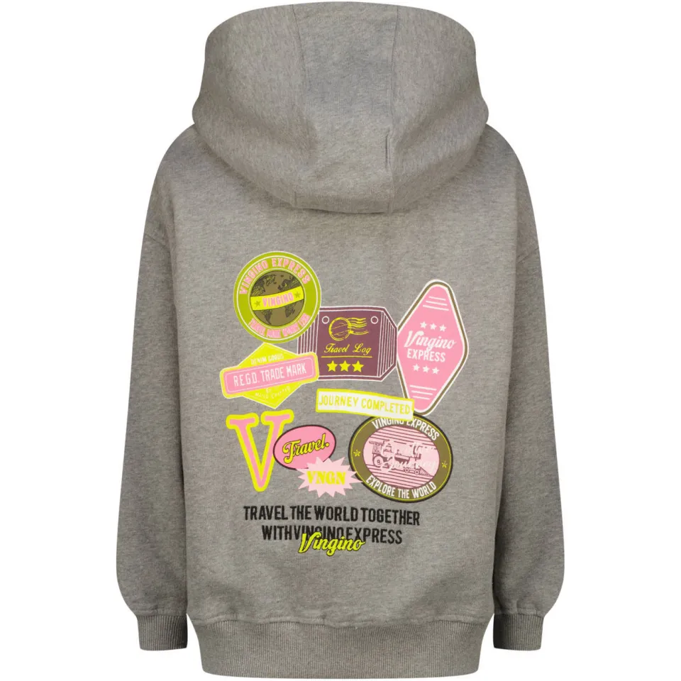 Vingino oversized hoodie met backprint - grijs, foto 3