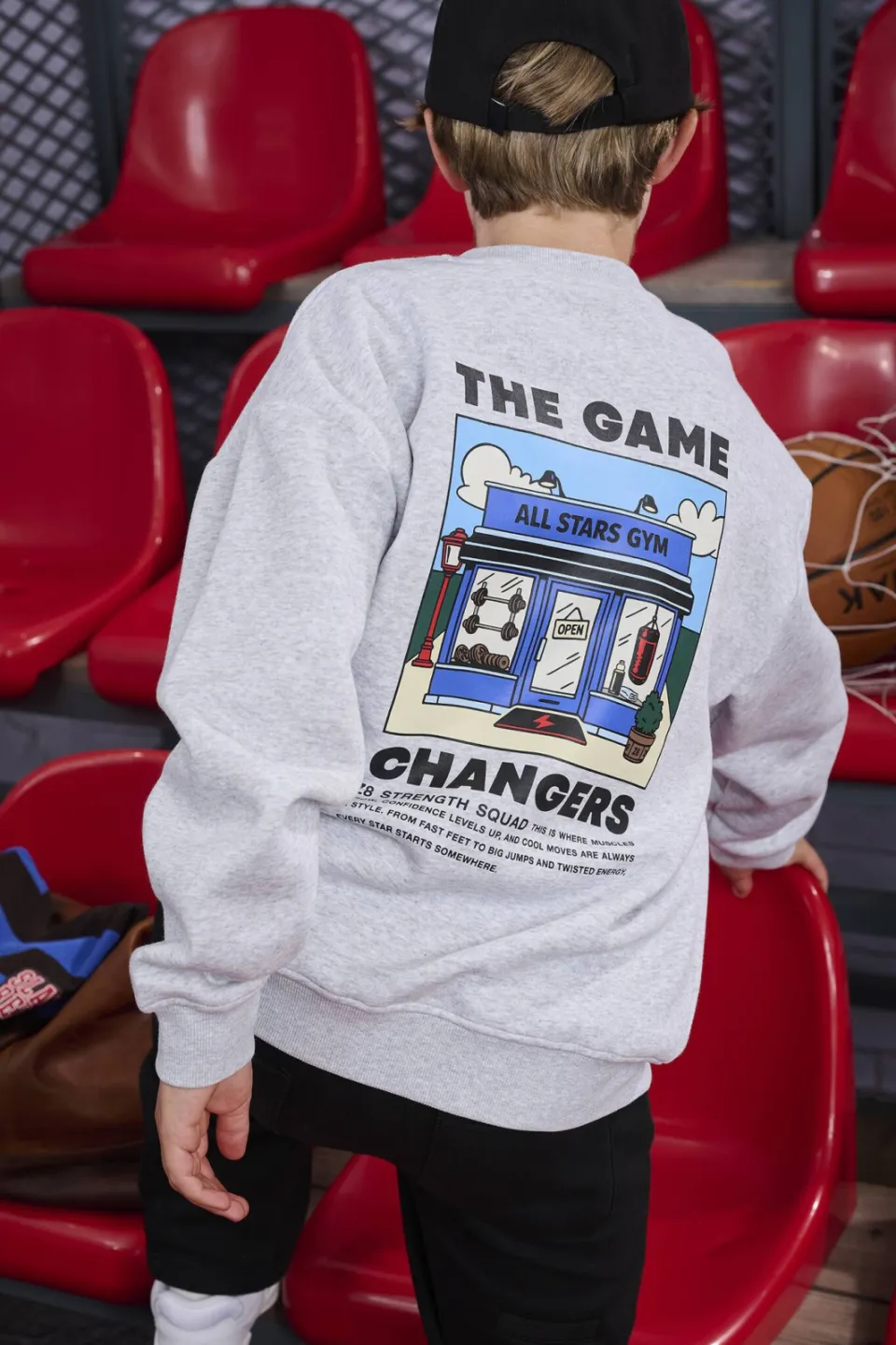 Z8 kids sweater Antony met backprint grijs, foto 5