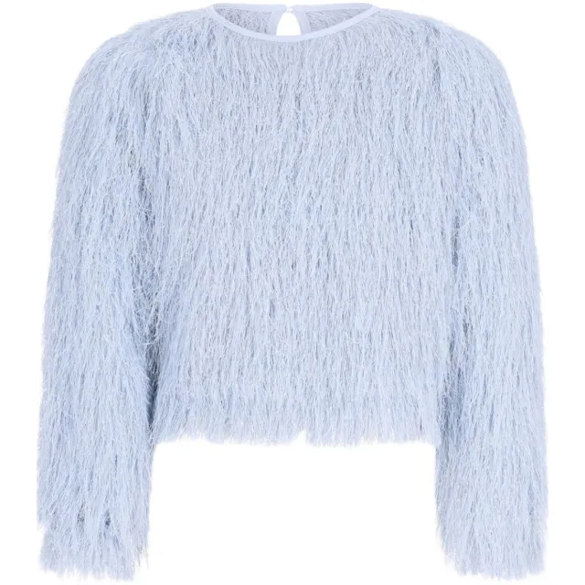 Like Flo blousetop met franjes lichtblauw, foto 2