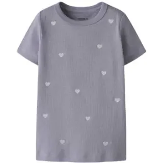 NAME IT t-shirt met hartjes paarsgrijs