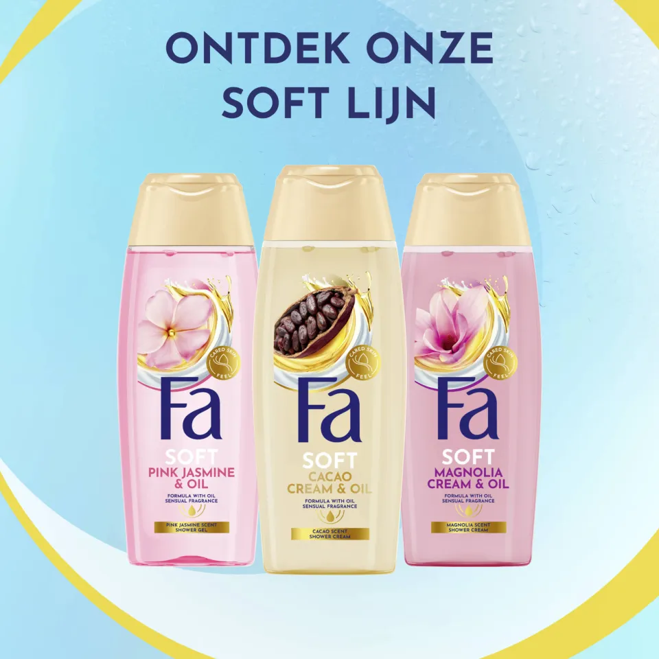 Fa Cream & Oil Cacaobutter & Coco Oil douchegel 6 x 250 ml, foto 4