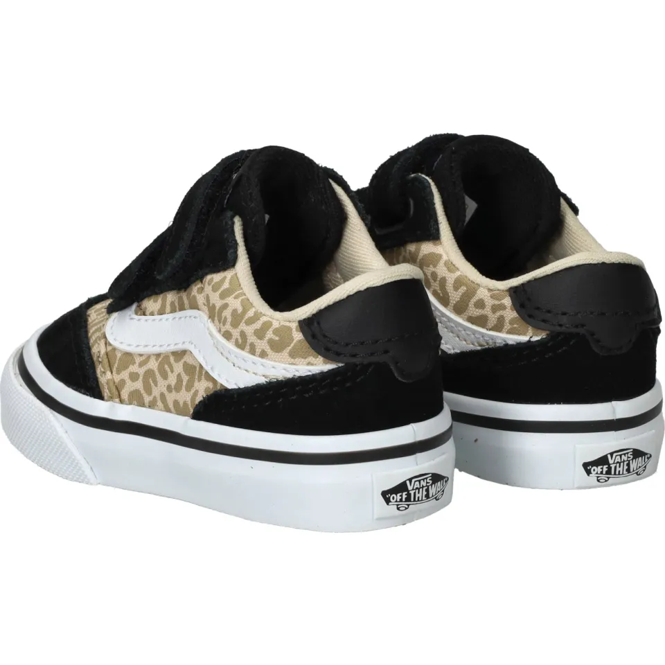 Vans Brooklyn LS V Leopard Sneakers Meisjes Zwart, foto 3