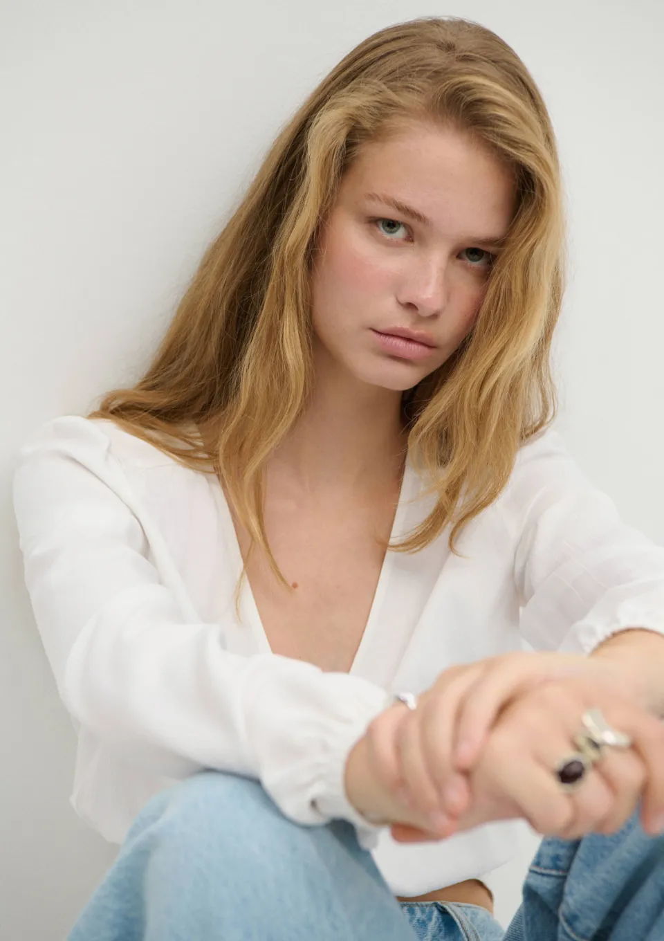 Mango blousetop met smockwerk wit, foto 4