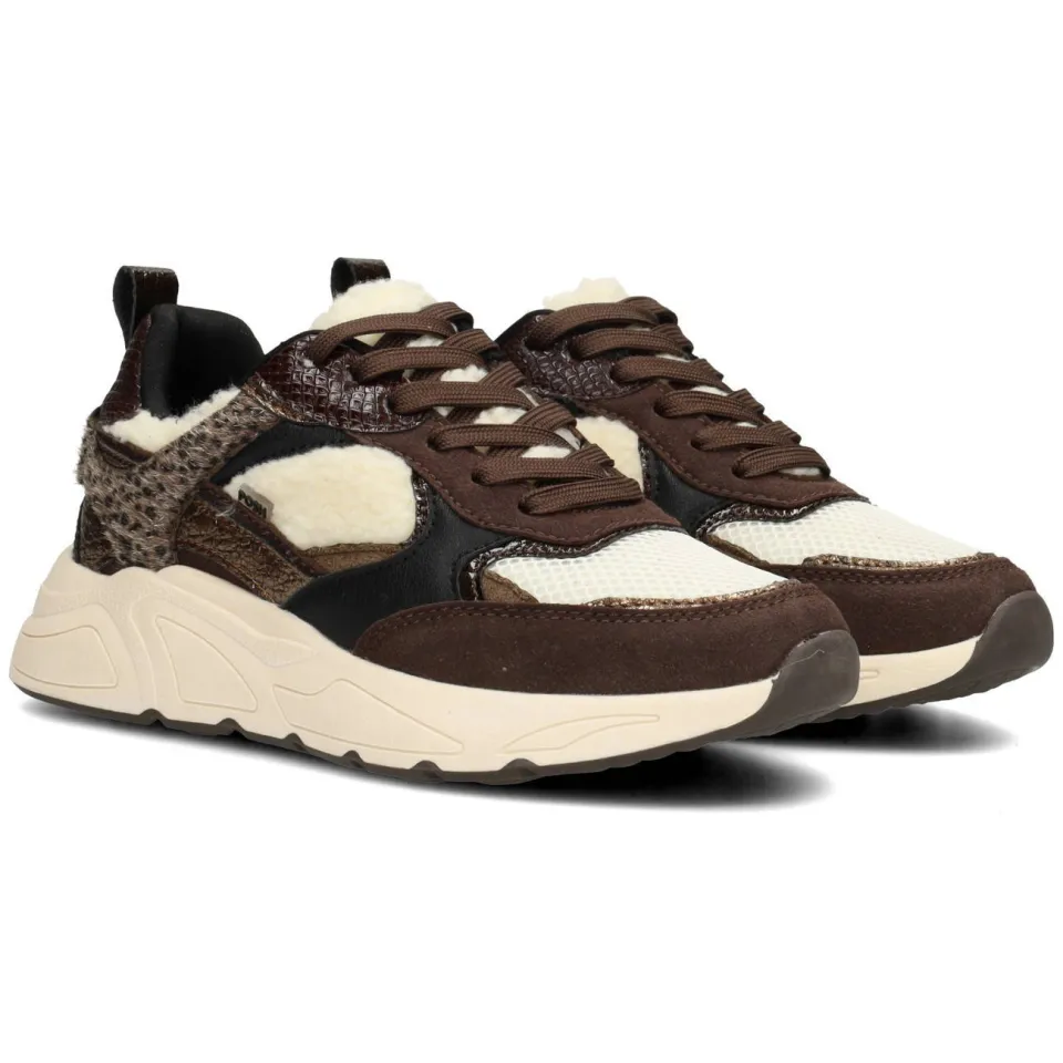 POSH by Poelman Caro chunky suèdelook sneakers - bruin, foto 4