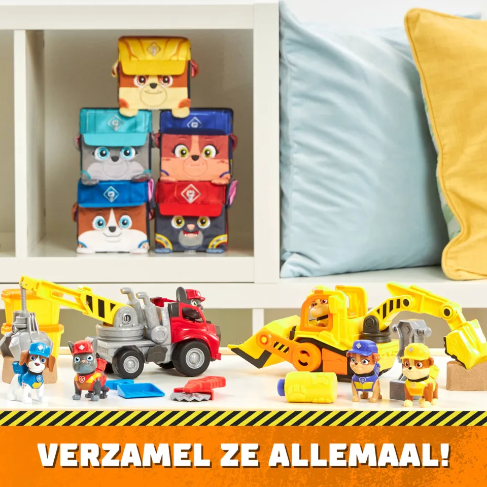 Rubble and Crew Wheeler's kiepwagen speelgoedauto blauw, foto 6