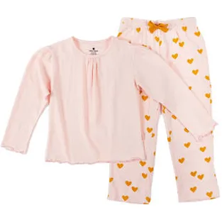 Little Label lichtroze pyjama met hartjesprint op de broek, foto 2