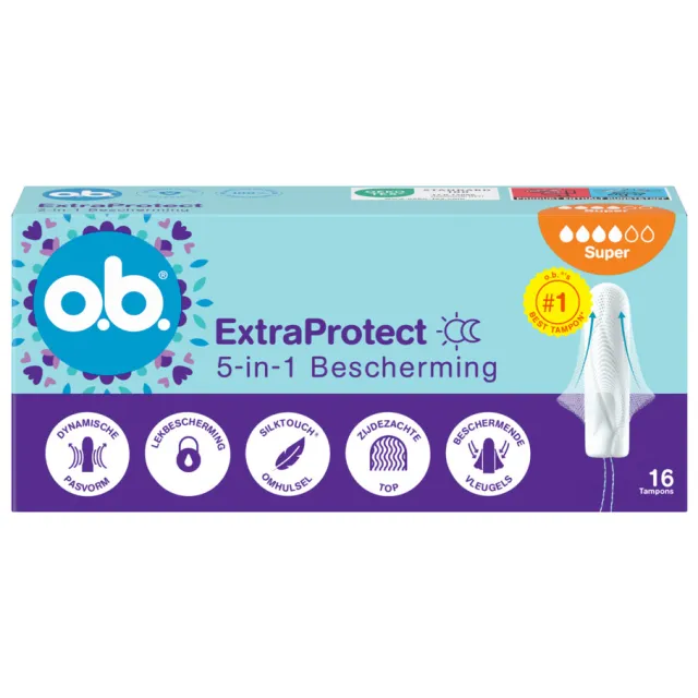 OB 2+1 gratis: o.b. Extra Protect Super Tampons 16 stuks